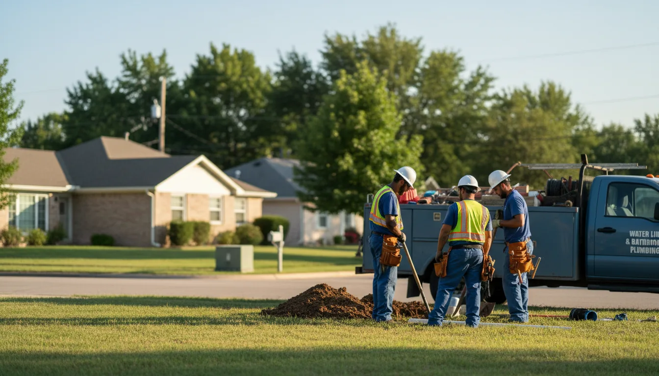 Residential water line and bathroom plumbing service in Ewing, MO